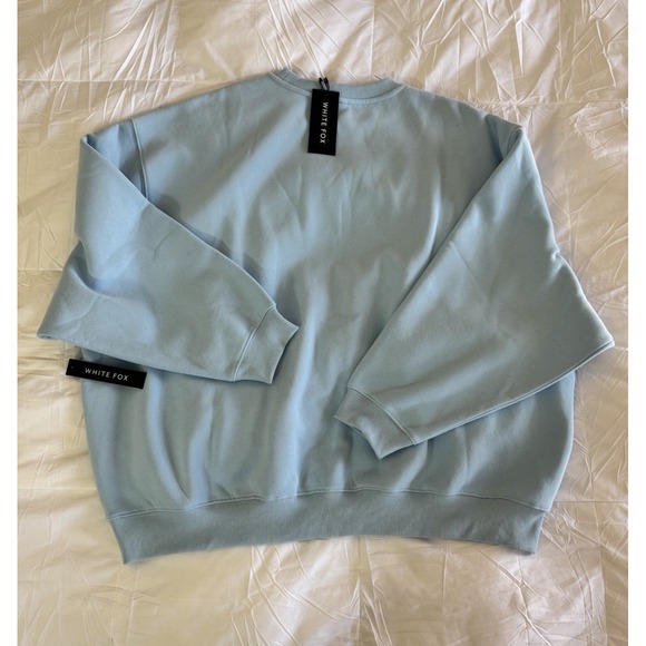 White Fox Boutique Light Blue 'whitefox' Logo Crewneck Sweatshirt - Picture 7 of 9